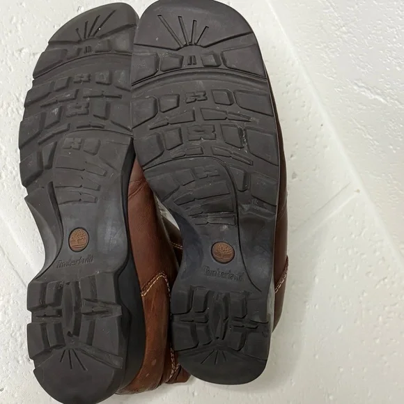 Timberland Brown Leather Ankle Boots Women’s Size 9 Smart Comfort Slip-On - Picture 12 of 16